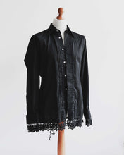 Load image into Gallery viewer, Black Gothic Cotton Shirt with Lace
