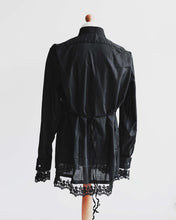 Load image into Gallery viewer, Black Gothic Cotton Shirt with Lace
